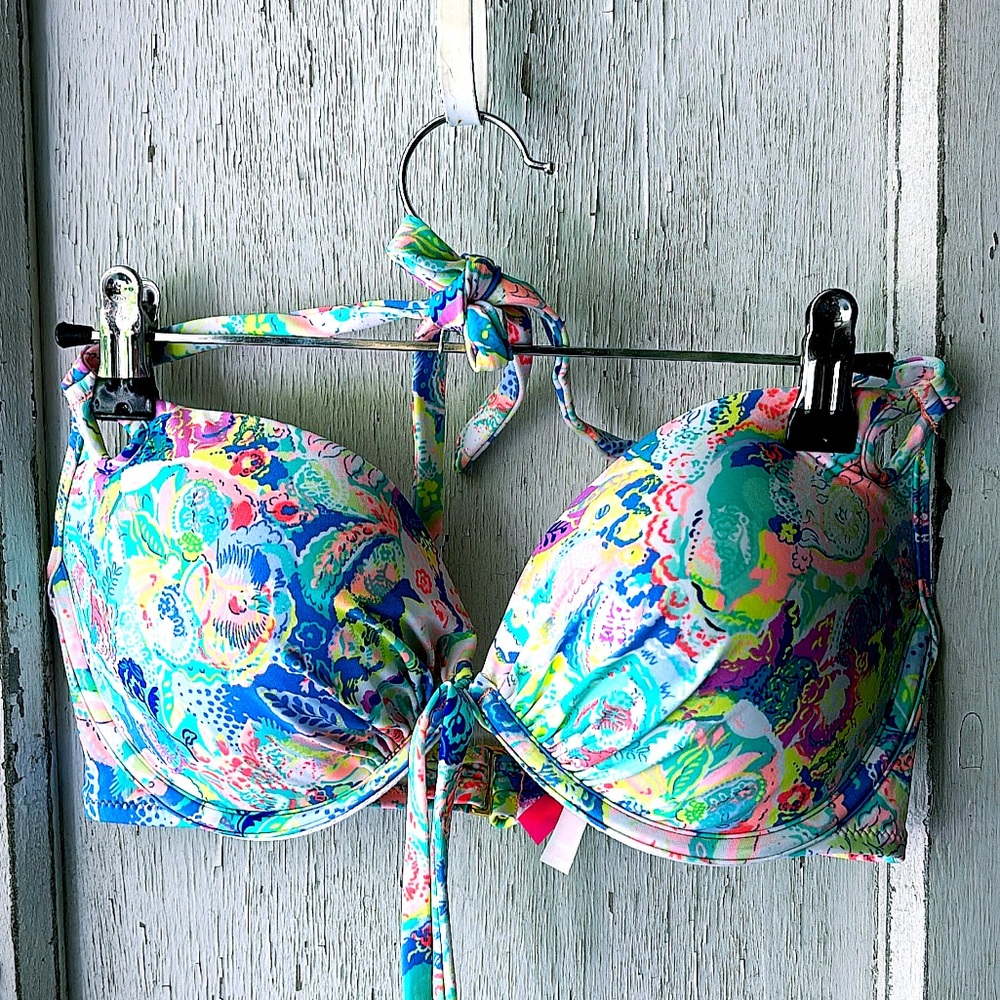 Victoria's Secret  Swim top push-up and padded multi colored 36D
